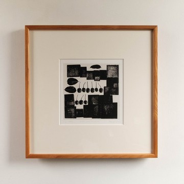 銅版畫 "blocks+goumi berries#5"(已裱框)