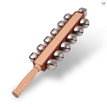 棒鈴13鈴 手搖鈴鐺 木製搖鈴 打擊樂器 家庭耶誕裝飾