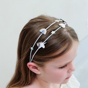 英國Mimi & Lula AW25_夢幻王國_獨角獸艾莉絲雙層髮圈