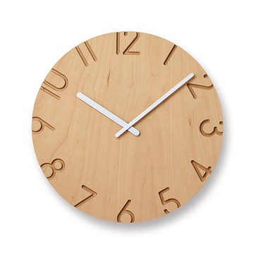 Lemnos Carved Birch 大 樺木時鐘