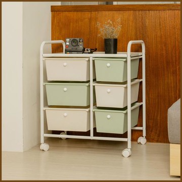 IKLOO_拼色雙排三大三小抽屜車