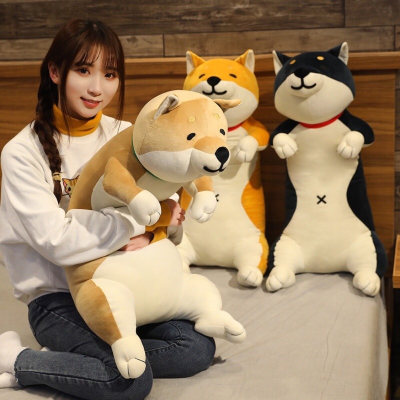 【家寵LOVEHOME】 LOVEHOME 秋田犬 柴犬 小狗 狗狗人型抱枕 長條羽絨棉 90cm - (佛系隨機出貨版)