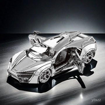 【臺灣有貨】暴躁的超級跑車 3d立體金屬拚裝模型成人解壓手工製作DIY玩具積木