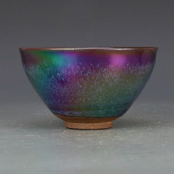 宋福建窯窯變釉盞茶碗古董古玩收藏真品復古瓷器老物件老貨瓷器
