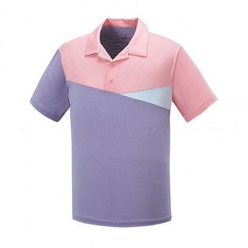 【山林】41P59 96 灰紫/粉 男 抗菌排汗立領上衣 排汗透氣短袖上衣 透氣超彈性涼爽吸濕快乾 春夏 -Misaki精品