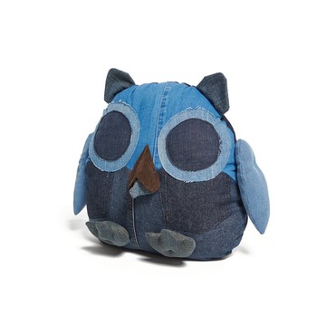 EDWIN｜丹寧小物｜貓頭鷹丹寧玩偶｜中古藍