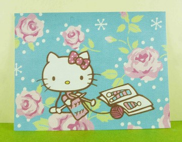 【震撼精品百貨】Hello Kitty 凱蒂貓 卡片-毛線藍 震撼日式精品百貨