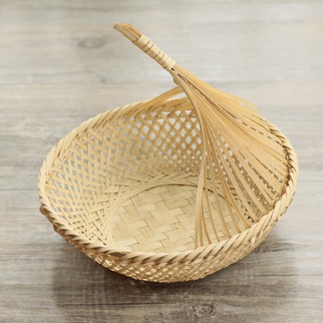 特色純手工精編織手提籃竹籃菜簍竹篩地壇菱形手提菜籃精品編織