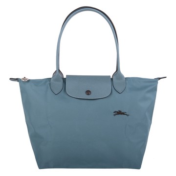 LONGCHAMP  黑小馬長提把水餃包(水藍)S