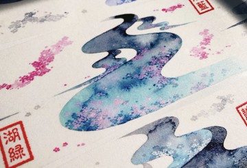 流水 らっか と りゅうすい 東方古風拼貼背景 和紙膠帶 10米卷