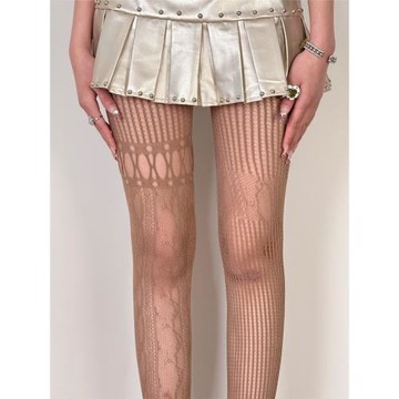 BON 小眾設計庫洛牌風ab款亞文化甜酷蕾絲鏤空千禧辣妹y2k網襪