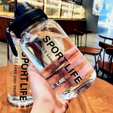 大容量男士運動玻璃水杯健身水壺夏季茶杯喝水1000L便攜泡茶