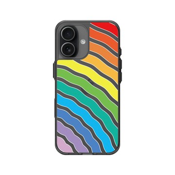 iPhone 17 Clear (相機按鈕) 酷墨灰 - Positive Vibes / 正好能量 - 彩虹漣漪