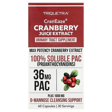 Triquetra Health, CranEaze®，蔓越莓汁提取物，60 粒膠囊