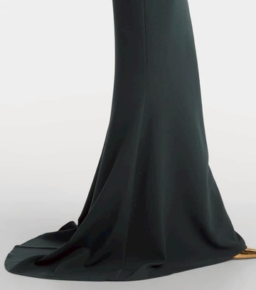 Safiyaa Pleated caped crêpe gown