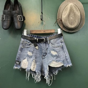短裤 新款女裝牛仔短褲女韓版不規則破洞高腰寬鬆闊腿a字熱褲女夏 瑪麗蘇精品