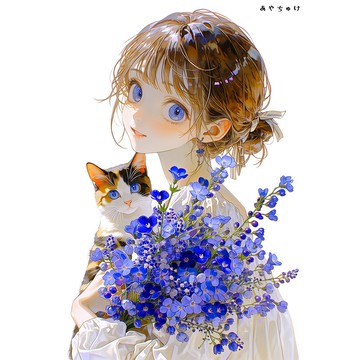 【4 月新品 3】07-120-0077 人物貼紙 春日女孩與動物