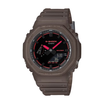 【CASIO 卡西歐】G-SHOCK 午夜霓虹 煙霧光影 半透棕_GA-2100K-5A_45.4mm