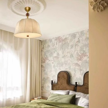 法式復古吸頂燈臥室主燈客廳南洋風美式餐廳燈溫馨書房燈布藝吊燈 雙11全館免運