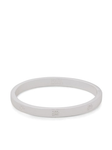 Karl Lagerfeld - Kautograph bangle bracelet - women - Brass - M/L - Silver