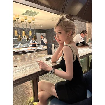 (免運)吊帶連衣裙女裝2025春季新款高級名媛小香風背心裙性感露背包臀裙