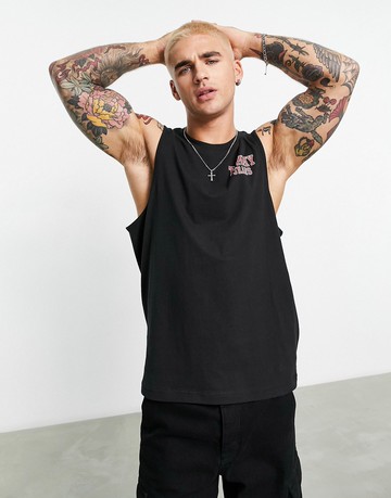 Tommy Jeans centre USA logo tank in black