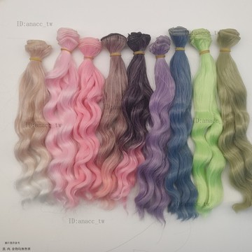 bjd捲髮排棉花娃娃高溫絲髮排改裝芭比SD DIY小布OB娃娃假髮 自製