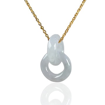 【永恆同心】冰種翡翠同心圓項鍊 | 天然緬甸玉翡翠A貨 | 送禮