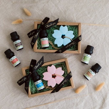 聖誕禮盒 櫻花擴香石 香精油 禮盒