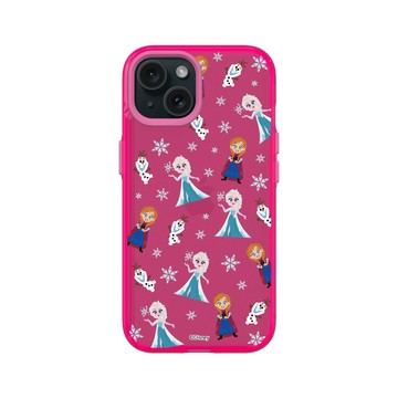 iPhone 15 Clear 粉漾桃 - 迪士尼-公主系列 Disney Princess - 冰雪奇緣 - 角色集合