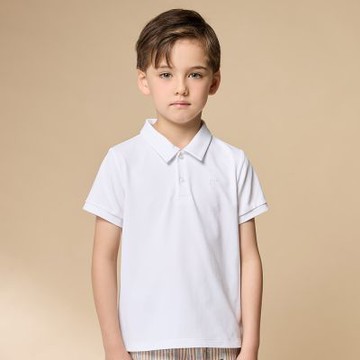 PIPPY 紳士翻領開釦POLO衫短袖上衣 白-155