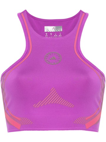adidas by Stella McCartney - detachable-sleeve cropped top - women - Recycled Elastane/Recycled Polyester - L - Purple