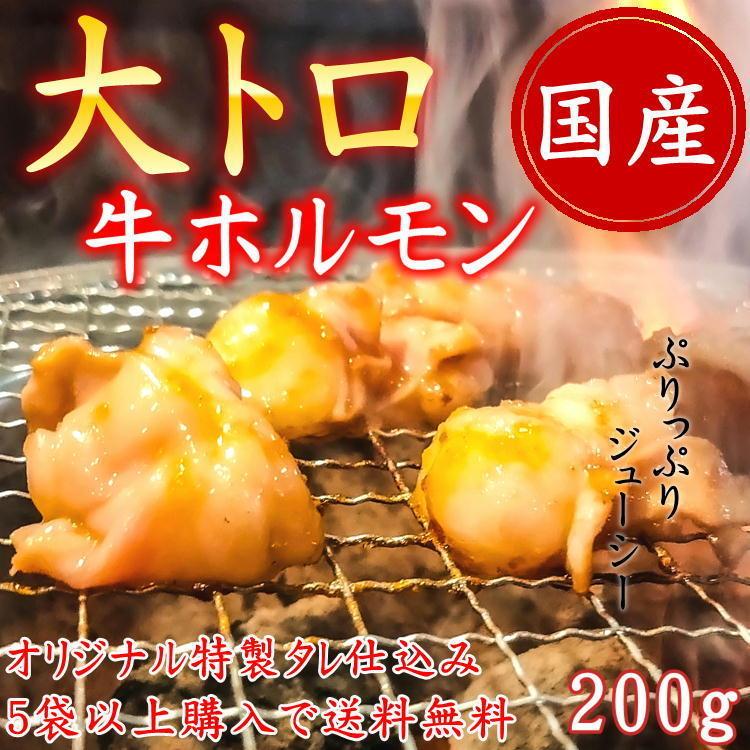 ホルモン 200g 国産 大トロ 牛 5個買って送料無料ホルモン 国産 焼肉 肉 牛肉 和牛 味付け 送料無料 バーベキュー BBQ