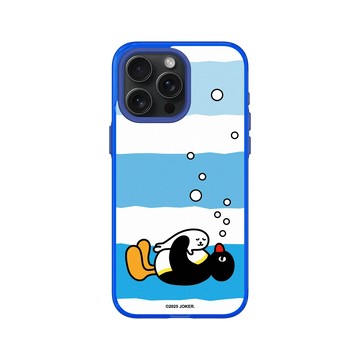 iPhone 15 Pro Max Clear 激光藍 - Pingu 企鵝家族 - Pingu ＆小海豹