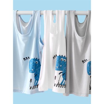 莫代爾背心男童夏季外穿薄款中大童卡通恐龍打底衫小男孩寶寶背心