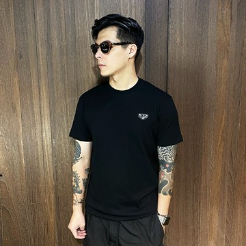 美國百分百【全新真品】Philipp Plein 短袖 棉質 T恤 歐洲精品 PP 上衣 LOGO 短T 黑色 CU41