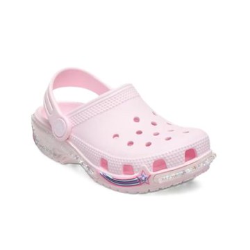 Crocs卡駱馳 星光灑落經典克駱格 K Clog克駱格 童鞋(大童)-牛奶粉色/彩色 211609-6ZW