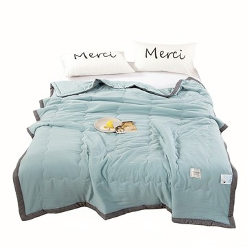 GOODLIFE日系舒柔棉涼被 頂級舒柔棉 水洗棉 經磨毛工藝加工 整張羽絲棉  雙人  松石綠