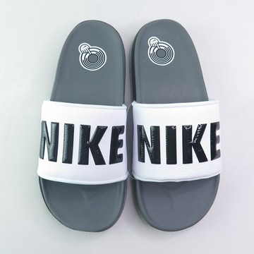 NIKE BQ4639001 Offcourt 男款 拖鞋 海綿內襯 白/灰 大尺碼【iSport愛運動】