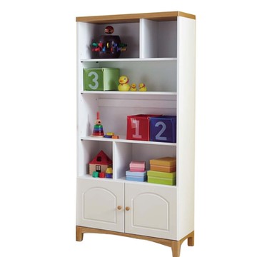 文創集 路可雙色2.7尺二門開放式書櫃-81x38x182cm免組