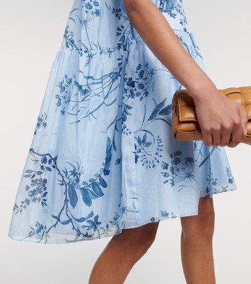 Erdem Printed cotton silk voile minidress