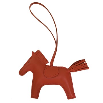 Hermes 愛馬仕  單色款小羊皮手工馬兒吊飾(中/限定磚紅)_廠商直送