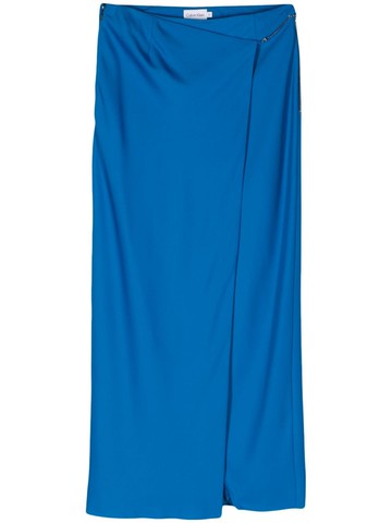 Calvin Klein - chain-detailed crepe maxi skirt - women - Viscose/Polyester - 34 - Blue