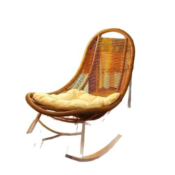 陽臺搖椅花園搖搖躺椅家用懶人客廳休閑單人戶外藤椅庭院藤編大人[010209DD]