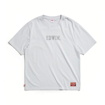EDWIN 男裝 COOL FLEX  岩石紋印花寬版短袖T恤 (淺灰色) #上衣