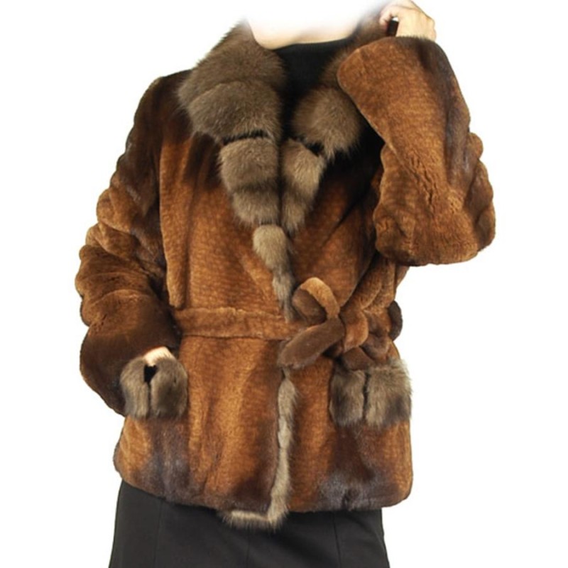 ファー毛皮コートセーブルロシアンセーブルブランド毛皮レディース本皮(No.104164) ファー毛皮コートセーブルロシアンセーブルブランド毛皮レディース本皮