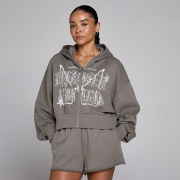 MP Women's Lift Graphic Lifestyle Zip Through Hoodie - Dark Truffle - L