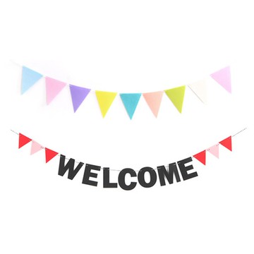 舉行一個派對 毛氈 三角 派對 掛飾 粉彩 + 毛氈 歡迎 掛飾 套組  1套  粉彩色