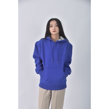 (M) champion質感棉質連帽藍色長袖上衣二手衣