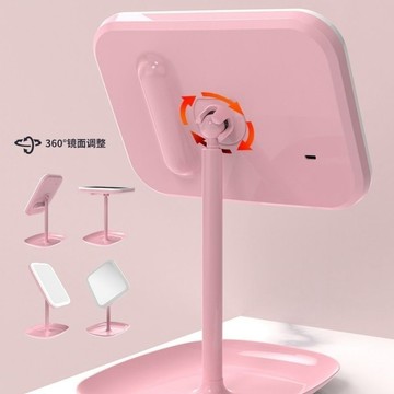 百貨精選🌺網紅鏡子ing風化妝鏡家用桌面梳妝鏡宿舍帶燈化妝LED燈女生美妝鏡Aring百貨精選